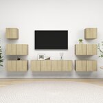 vidaXL Ensemble de meubles TV 8 Pièces Chêne sonoma Bois d'ingénierie