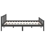 vidaXL Cadre de lit Gris Bois massif 120x200 cm