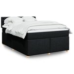 vidaXL Sommier à lattes de lit avec matelas Noir 140x190 cm Tissu
