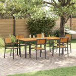 vidaXL Ensemble de salle à manger de jardin 7 pièces en bois d'acacia massif et métal
