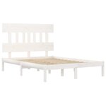 vidaXL Cadre de lit Blanc Bois massif 150x200 cm Très grand