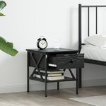 vidaXL Table de chevet Chêne noir 40x42x45 cm Bois d'ingénierie