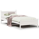 vidaXL Cadre de lit sans matelas blanc 90x190 cm bois de pin massif