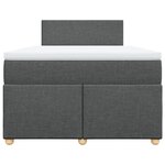 vidaXL Sommier à lattes de lit avec matelas gris foncé 120x190cm tissu