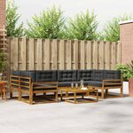 vidaXL Ensemble de canapés d'extérieur 7 Pièces Naturel et Anthracite