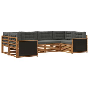 vidaXL Ensemble de canapés d'extérieur 6 pc Naturel et Anthracite