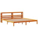 vidaXL Cadre de lit et tête de lit cire marron 200x200 cm bois de pin