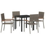 vidaXL Ensemble de salle à manger pour jardin 5 Pièces Gris Poly rotin