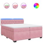 vidaXL Sommier à lattes de lit avec matelas Rose 200x200 cm Velours