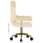 vidaXL Chaise pivotante de salle à manger Crème Velours