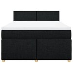 vidaXL Sommier à lattes de lit avec matelas Noir 140x200 cm Tissu