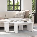 vidaXL Table basse 2 Pièces Blanc 100 x 69 x 35.5 cm Bois de pin massif