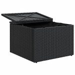 vidaXL Tabouret de jardin avec coussin noir 55x55x37 cm résine tressée