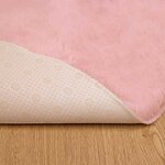 vidaXL Tapis en Fourrure Synthétique de Lapin Rose Ø 160 cm Polyester