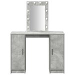 Coiffeuse vidaXL avec éclairage LED Gris béton 102x33x135 cm