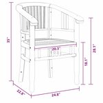 vidaXL Chaises de jardin 2 Pièces Marron 63 x 58 x 89 cm