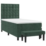 vidaXL Sommier à lattes de lit et matelas Vert foncé 80x200 cm Velours