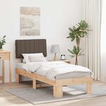 vidaXL Cadre de lit avec tête de lit rembourrée Taupe 80 x 200 cm