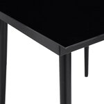 Vidaxl table à dîner de jardin noir 80x80x74 cm acier et verre