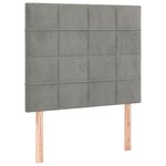 vidaXL Tête de lit Gris clair 90x5x118/128 cm Velours
