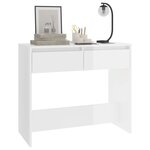 Vidaxl table console blanc brillant 89x41x76 5 cm acier
