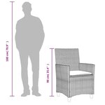 vidaXL Chaises de jardin coussins lot de 2 noir résine tressée et bois