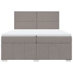vidaXL Sommier à lattes de lit avec matelas Taupe 200x200 cm Tissu