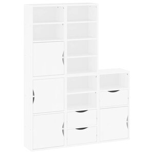 vidaXL Armoires latérales 5 Pièces ODDA blanc 40x24x79 cm bois massif pin