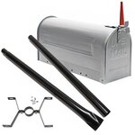 Boite à lettres us mailbox design américain gris argenté avec support