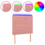 vidaXL Tête de lit à LED Rose 80x5x118/128 cm Velours
