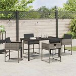 vidaXL Ensemble de salle à manger pour jardin 5 Pièces Gris polyrotin