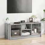 vidaXL Meuble TV avec portes en verre sonoma gris 102x37x42 cm