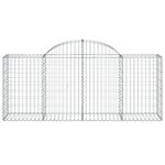 vidaXL Paniers à gabions arqués 2 Pièces 200x50x80/100 cm Fer galvanisé