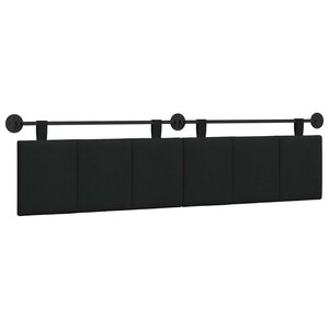 vidaXL Tête de lit suspendue Noir Tissu