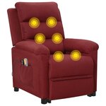 vidaXL Fauteuil de massage Rouge bordeaux Tissu