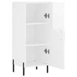 vidaXL Buffet Blanc brillant 34 5x34x90 cm Bois d'ingénierie