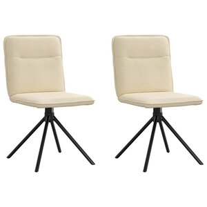vidaXL Chaises à manger lot de 2 crème tissu