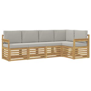 vidaXL Ensemble de canapés d'extérieur 5 pc Blanc et gris clair