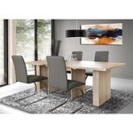 DINING Table a manger extensible de 6 a 12 personnes style contemporain décor chene Sonoma - L 140-273 x l 90 cm