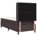 Lit à ressorts avec matelas vidaXL Marron foncé 90x200 cm Tissu
