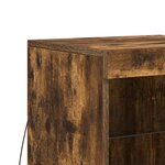 vidaXL Buffet avec lumières LED chêne fumé 41x37x67 cm