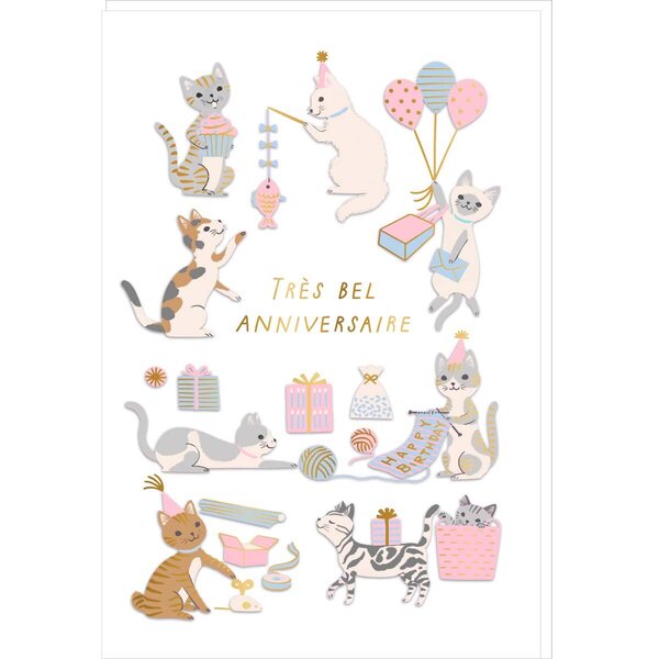 Carte Signature - Bel Anniversaire Chats - Draeger paris