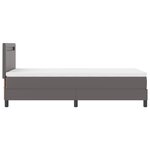 vidaXL Lit Box Spring avec matelas gris  100 x 200 cm  simili cuir