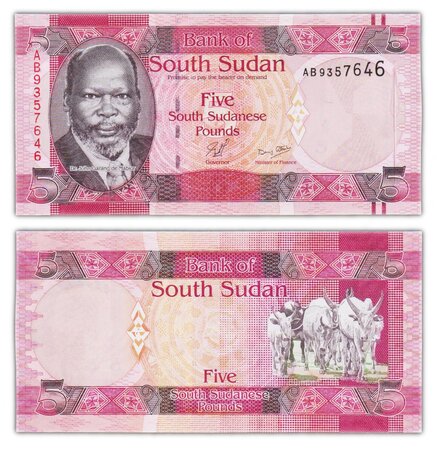 Billet de collection 5 pounds 2011 soudan du sud - neuf - p6