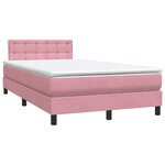 vidaXL Sommier à lattes de lit avec matelas rose 120x210 cm velours