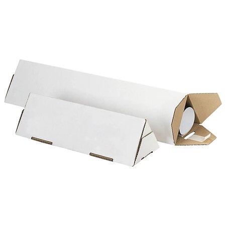 Tube carton triangulaire blanc raja 60x640 mm (lot de 25)