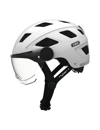 Wegoboard - casque abus hyban + blanc avec led arrière et visière