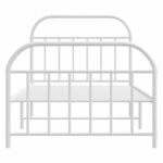 vidaXL Cadre de lit métal sans matelas et pied de lit blanc 107x203 cm