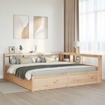 vidaXL Lit bibliothèque sans matelas 200x200 cm bois massif de pin