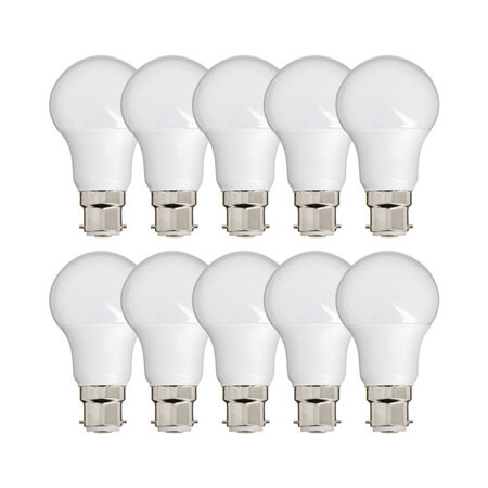 Lot de 10 ampoules led a60  culot b22  10w cons. (60w eq.)  lumière blanc neutre